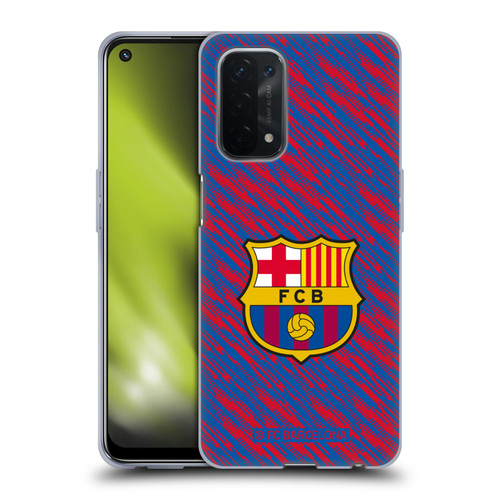 FC Barcelona Crest Patterns Glitch Soft Gel Case for OPPO A54 5G