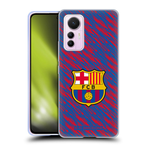 FC Barcelona Crest Patterns Glitch Soft Gel Case for Xiaomi 12 Lite