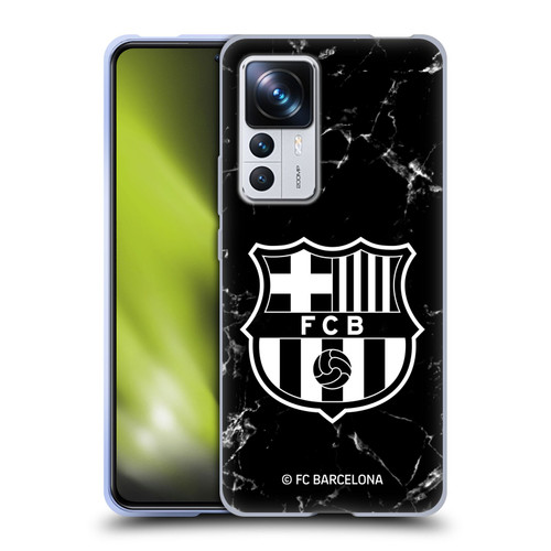 FC Barcelona Crest Patterns Black Marble Soft Gel Case for Xiaomi 12T Pro