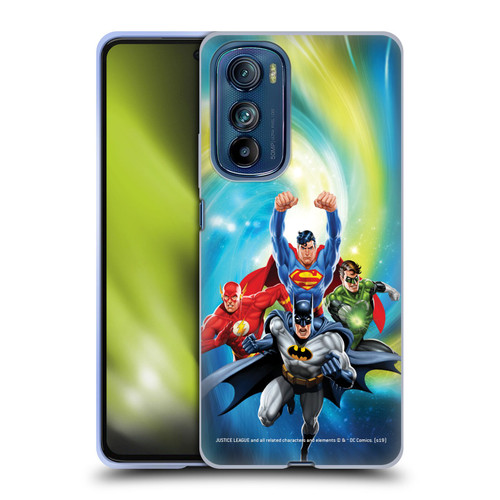 Justice League DC Comics Airbrushed Heroes Galaxy Soft Gel Case for Motorola Edge 30