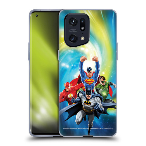 Justice League DC Comics Airbrushed Heroes Galaxy Soft Gel Case for OPPO Find X5 Pro