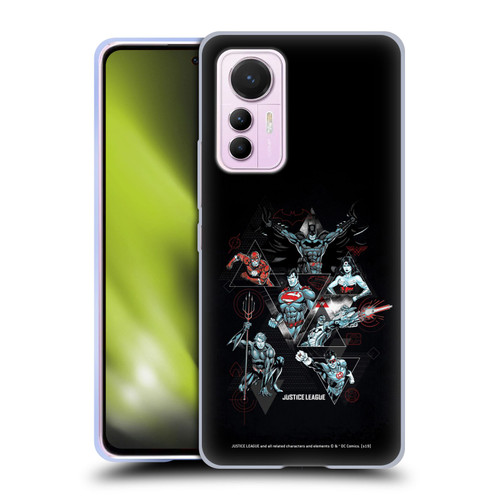 Justice League DC Comics Dark Electric Graphics Heroes Triangle Soft Gel Case for Xiaomi 12 Lite