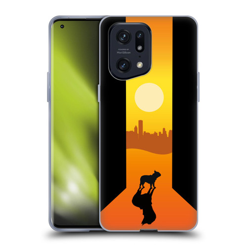 Klaudia Senator French Bulldog 2 Shadow At Sunset Soft Gel Case for OPPO Find X5 Pro