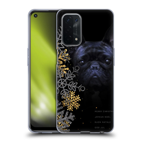 Klaudia Senator French Bulldog 2 Snow Flakes Soft Gel Case for OPPO A54 5G