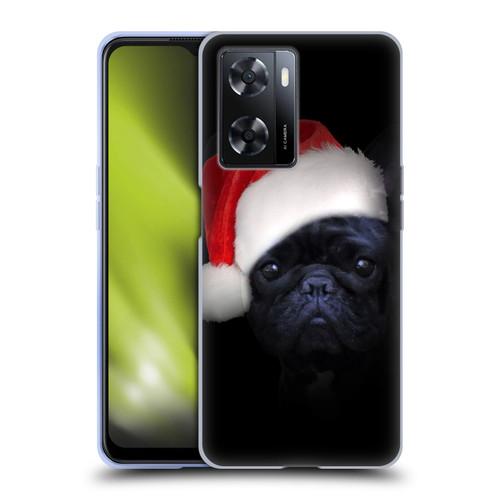 Klaudia Senator French Bulldog 2 Christmas Hat Soft Gel Case for OPPO A57s