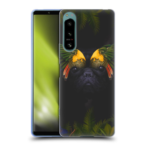 Klaudia Senator French Bulldog 2 Bird Feathers Soft Gel Case for Sony Xperia 5 IV