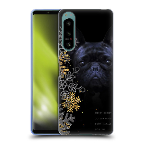 Klaudia Senator French Bulldog 2 Snow Flakes Soft Gel Case for Sony Xperia 5 IV