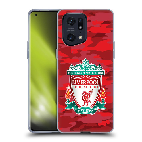 Liverpool Football Club Camou Home Colourways Crest Soft Gel Case for OPPO Find X5 Pro