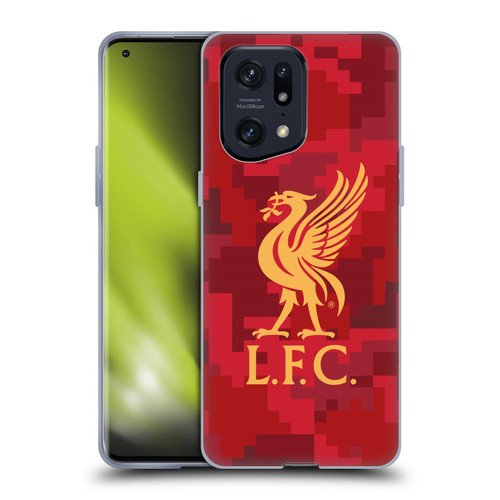 Liverpool Football Club Digital Camouflage Home Red Soft Gel Case for OPPO Find X5 Pro