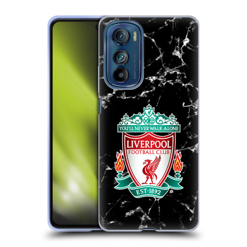 Liverpool Football Club Marble Black Crest Soft Gel Case for Motorola Edge 30