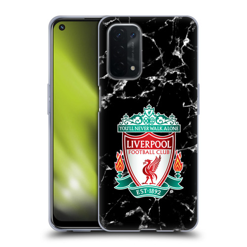 Liverpool Football Club Marble Black Crest Soft Gel Case for OPPO A54 5G