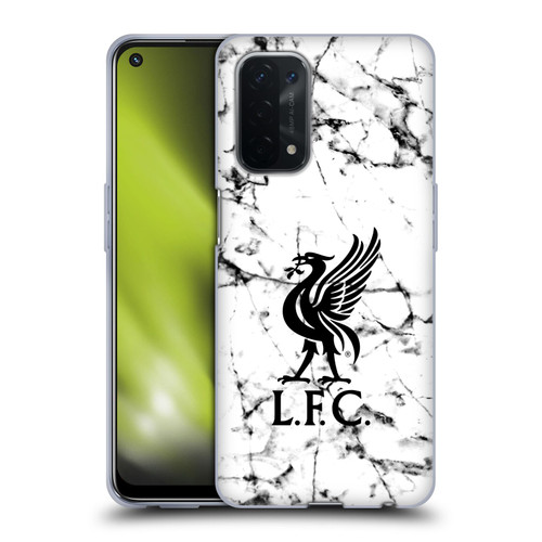 Liverpool Football Club Marble Black Liver Bird Soft Gel Case for OPPO A54 5G