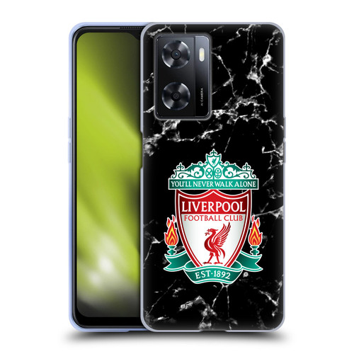 Liverpool Football Club Marble Black Crest Soft Gel Case for OPPO A57s
