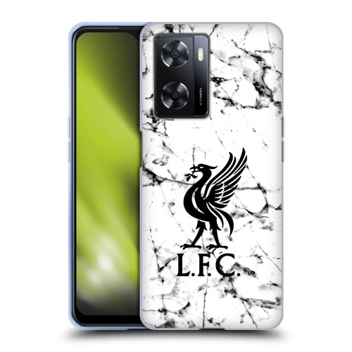 Liverpool Football Club Marble Black Liver Bird Soft Gel Case for OPPO A57s