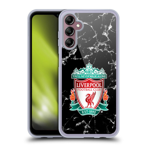 Liverpool Football Club Marble Black Crest Soft Gel Case for Samsung Galaxy A14 5G