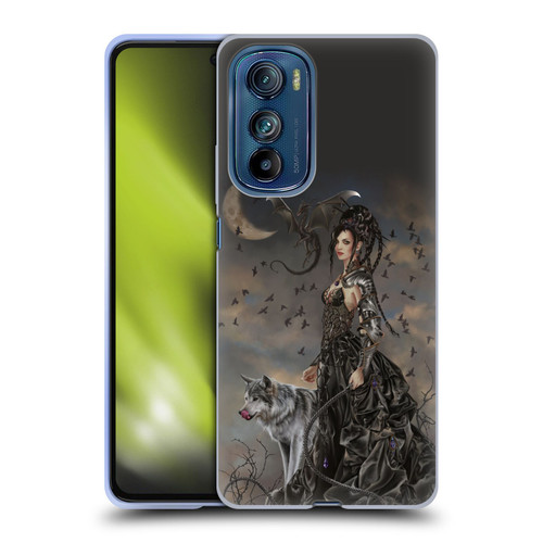Nene Thomas Crescents Gothic Fairy Woman With Wolf Soft Gel Case for Motorola Edge 30