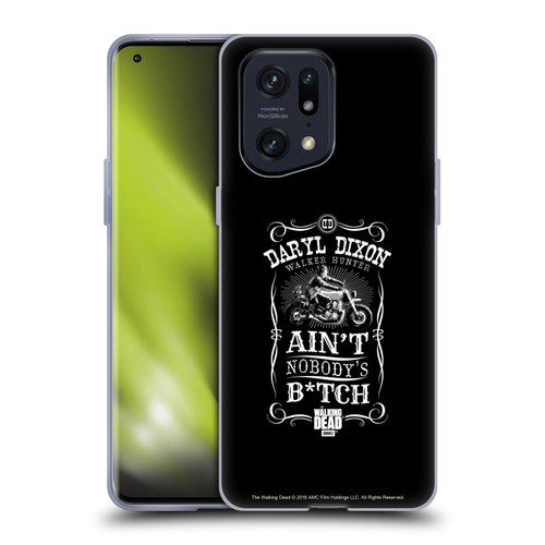 AMC The Walking Dead Daryl Dixon Biker Art Motorcycle Black White Soft Gel Case for OPPO Find X5 Pro