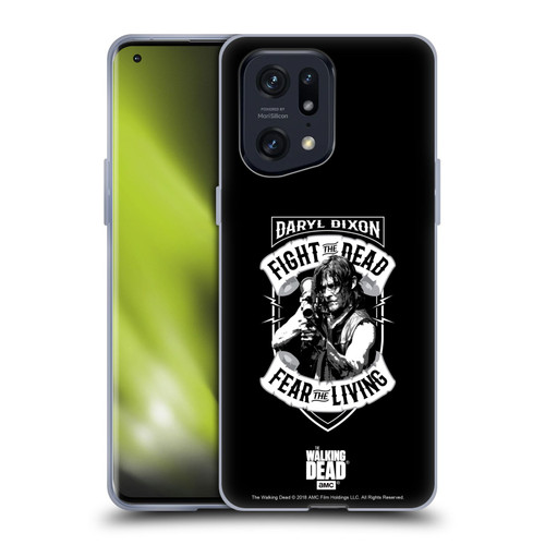 AMC The Walking Dead Daryl Dixon Biker Art RPG Black White Soft Gel Case for OPPO Find X5 Pro