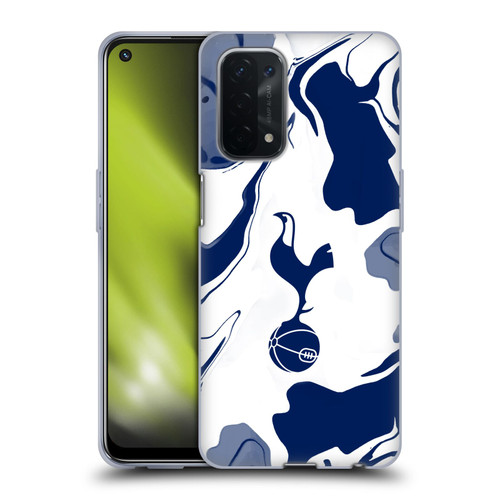 Tottenham Hotspur F.C. Badge Blue And White Marble Soft Gel Case for OPPO A54 5G