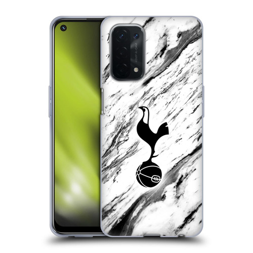 Tottenham Hotspur F.C. Badge Black And White Marble Soft Gel Case for OPPO A54 5G