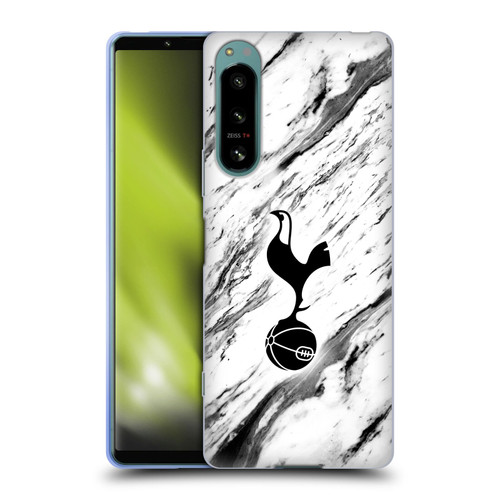 Tottenham Hotspur F.C. Badge Black And White Marble Soft Gel Case for Sony Xperia 5 IV