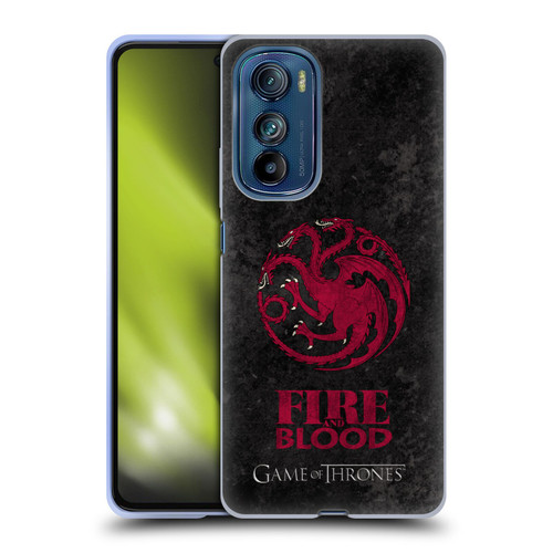 HBO Game of Thrones Dark Distressed Look Sigils Targaryen Soft Gel Case for Motorola Edge 30
