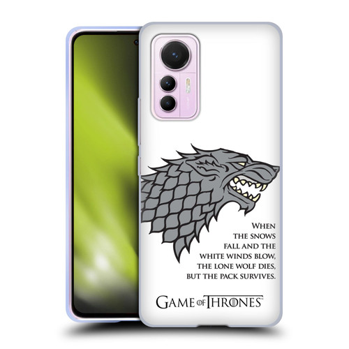 HBO Game of Thrones Graphics White Winds Soft Gel Case for Xiaomi 12 Lite