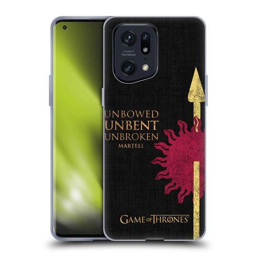 HBO Game of Thrones House Mottos Martell Soft Gel Case for OPPO Find X5 Pro