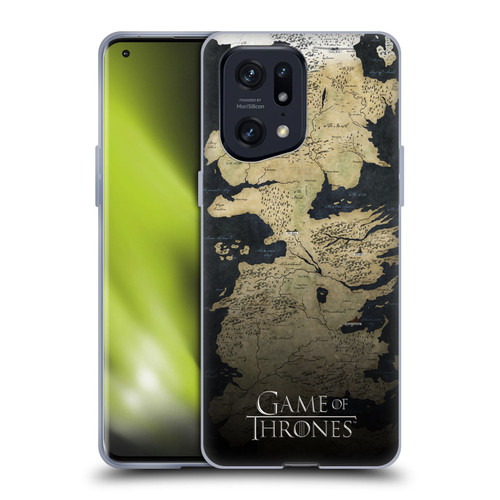 HBO Game of Thrones Key Art Westeros Map Soft Gel Case for OPPO Find X5 Pro
