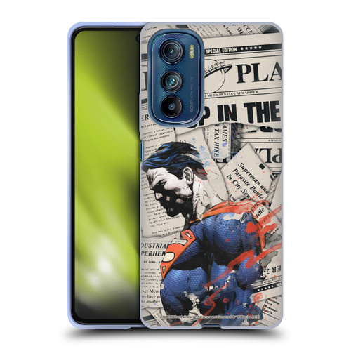 Superman DC Comics 80th Anniversary Newspaper Soft Gel Case for Motorola Edge 30