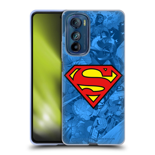 Superman DC Comics Comicbook Art Collage Soft Gel Case for Motorola Edge 30