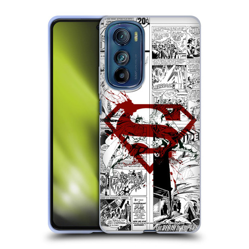 Superman DC Comics Comicbook Art Red Logo Splatter Soft Gel Case for Motorola Edge 30