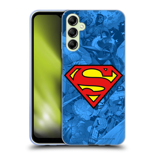 Superman DC Comics Comicbook Art Collage Soft Gel Case for Samsung Galaxy A14 5G
