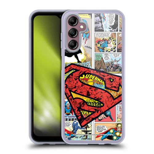 Superman DC Comics Comicbook Art Oversized Logo Soft Gel Case for Samsung Galaxy A14 5G