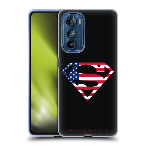 Superman DC Comics Logos U.S. Flag 2 Soft Gel Case for Motorola Edge 30