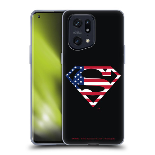Superman DC Comics Logos U.S. Flag 2 Soft Gel Case for OPPO Find X5 Pro