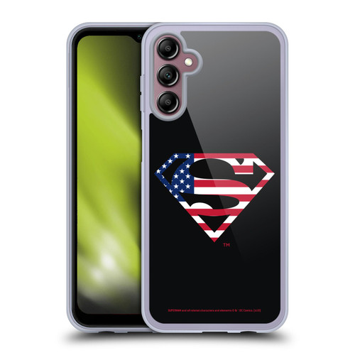 Superman DC Comics Logos U.S. Flag 2 Soft Gel Case for Samsung Galaxy A14 5G