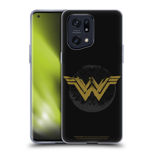 Wonder Woman Movie Logos Distressed Look Soft Gel Case for OPPO Find X5 Pro
