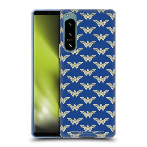 Wonder Woman Movie Logos Pattern Soft Gel Case for Sony Xperia 5 IV