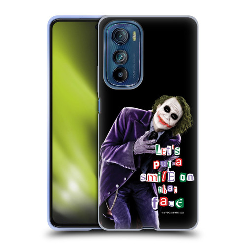 The Dark Knight Graphics Joker Put A Smile Soft Gel Case for Motorola Edge 30