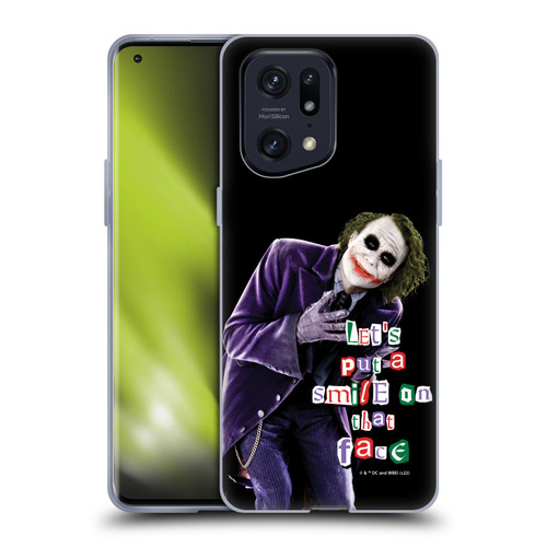 The Dark Knight Graphics Joker Put A Smile Soft Gel Case for OPPO Find X5 Pro