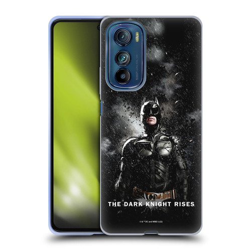 The Dark Knight Rises Key Art Batman Rain Poster Soft Gel Case for Motorola Edge 30
