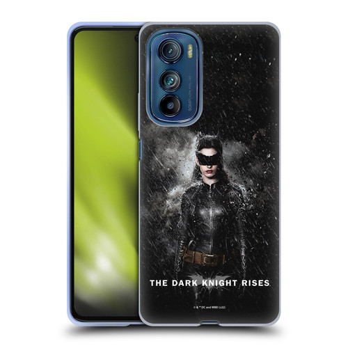 The Dark Knight Rises Key Art Catwoman Rain Poster Soft Gel Case for Motorola Edge 30
