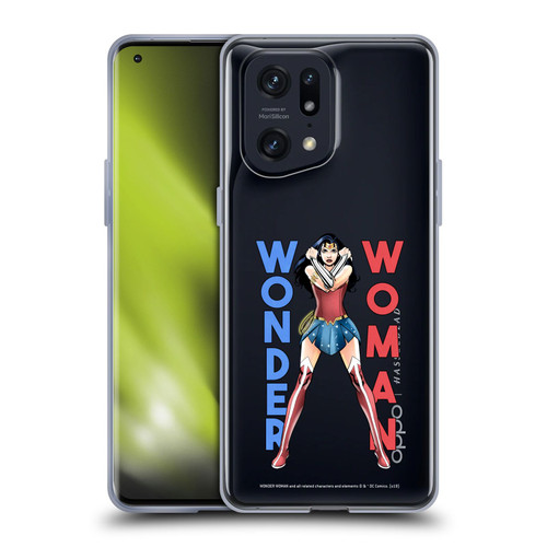 Wonder Woman DC Comics Character Art Stand 2 Soft Gel Case for OPPO Find X5 Pro