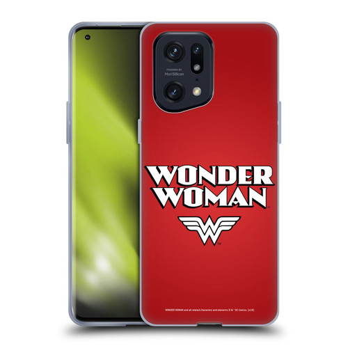 Wonder Woman DC Comics Logos Text Soft Gel Case for OPPO Find X5 Pro