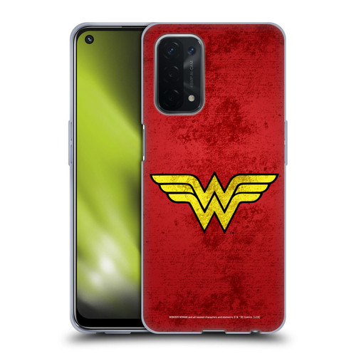 Wonder Woman DC Comics Logos Distressed Look Soft Gel Case for OPPO A54 5G