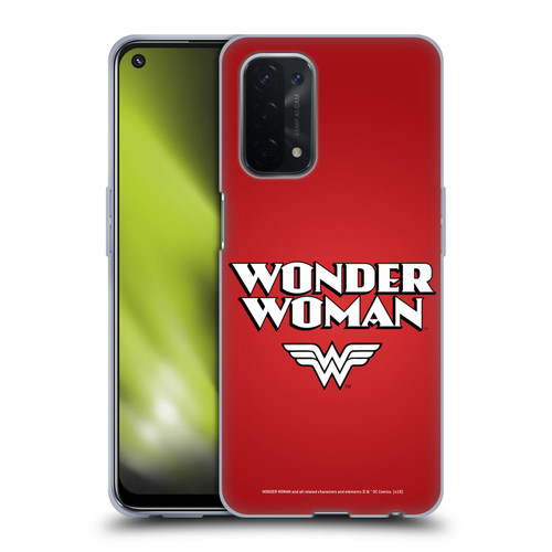 Wonder Woman DC Comics Logos Text Soft Gel Case for OPPO A54 5G
