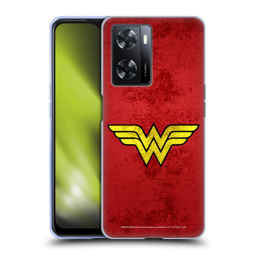 Wonder Woman DC Comics Logos Distressed Look Soft Gel Case for OPPO A57s