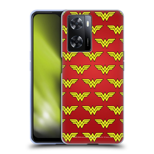 Wonder Woman DC Comics Logos Pattern Soft Gel Case for OPPO A57s