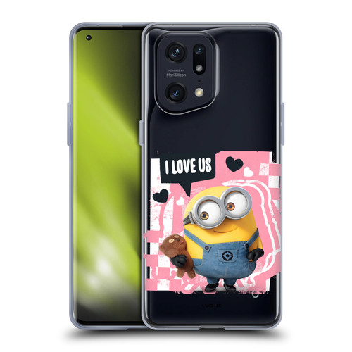 Minions Rise of Gru(2021) Valentines 2021 Bob Loves Bear Soft Gel Case for OPPO Find X5 Pro